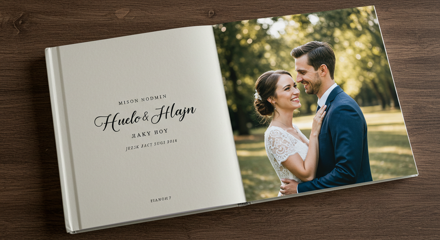 Modern Romance Wedding Photobook - Minimalist Grid Layout